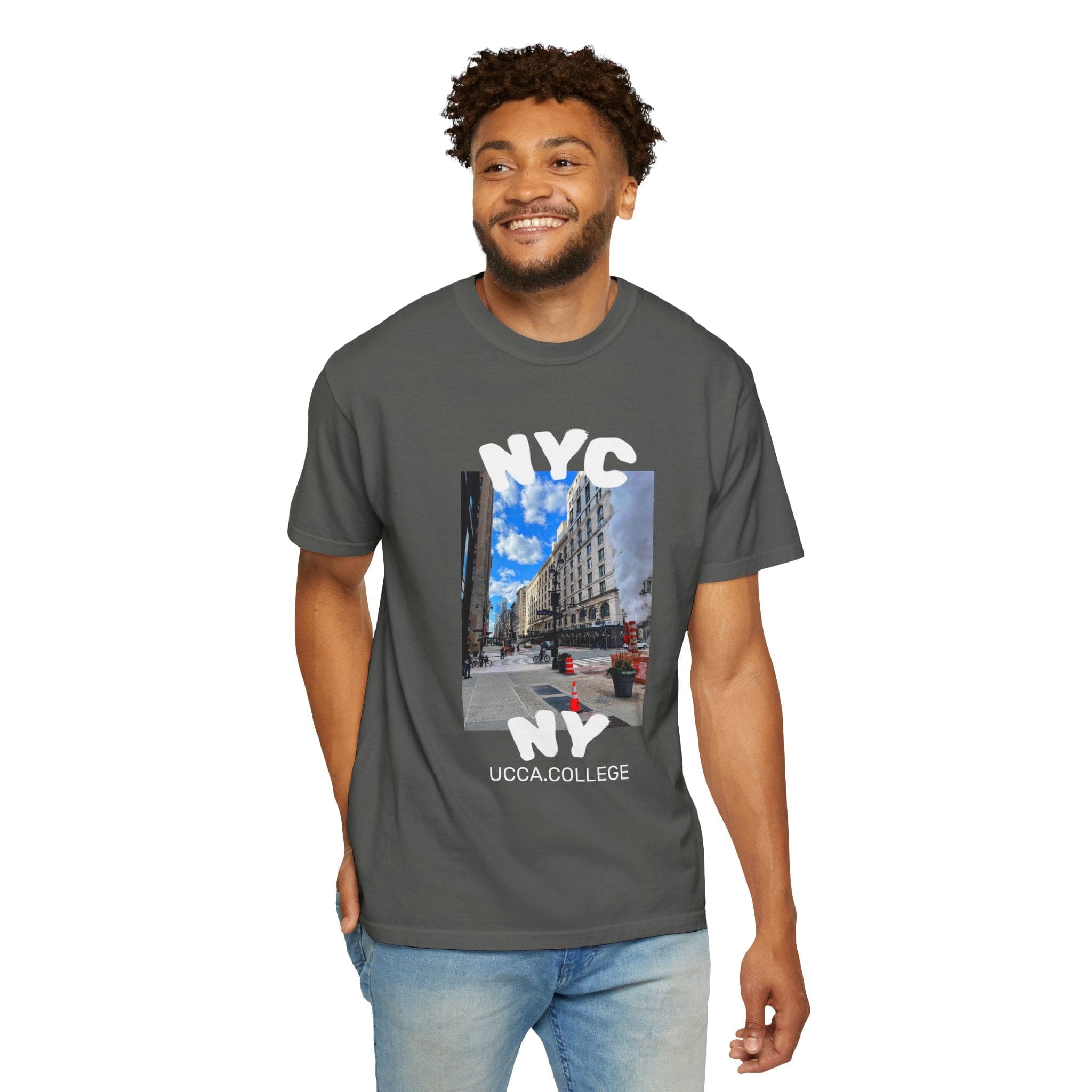 Madison Ave Steam – NYC Street Scene Tee - Mens T-Shirt