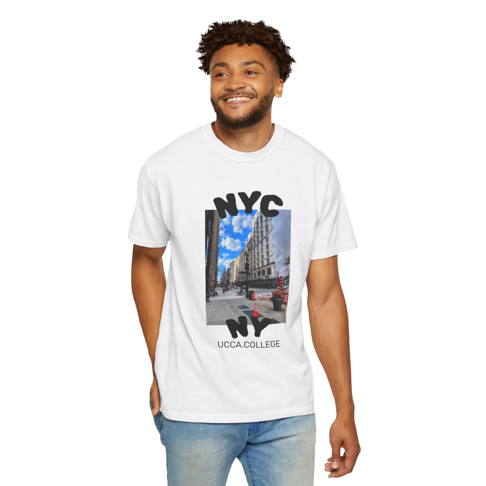 Madison Ave Steam – NYC Street Scene Tee - Mens T-Shirt