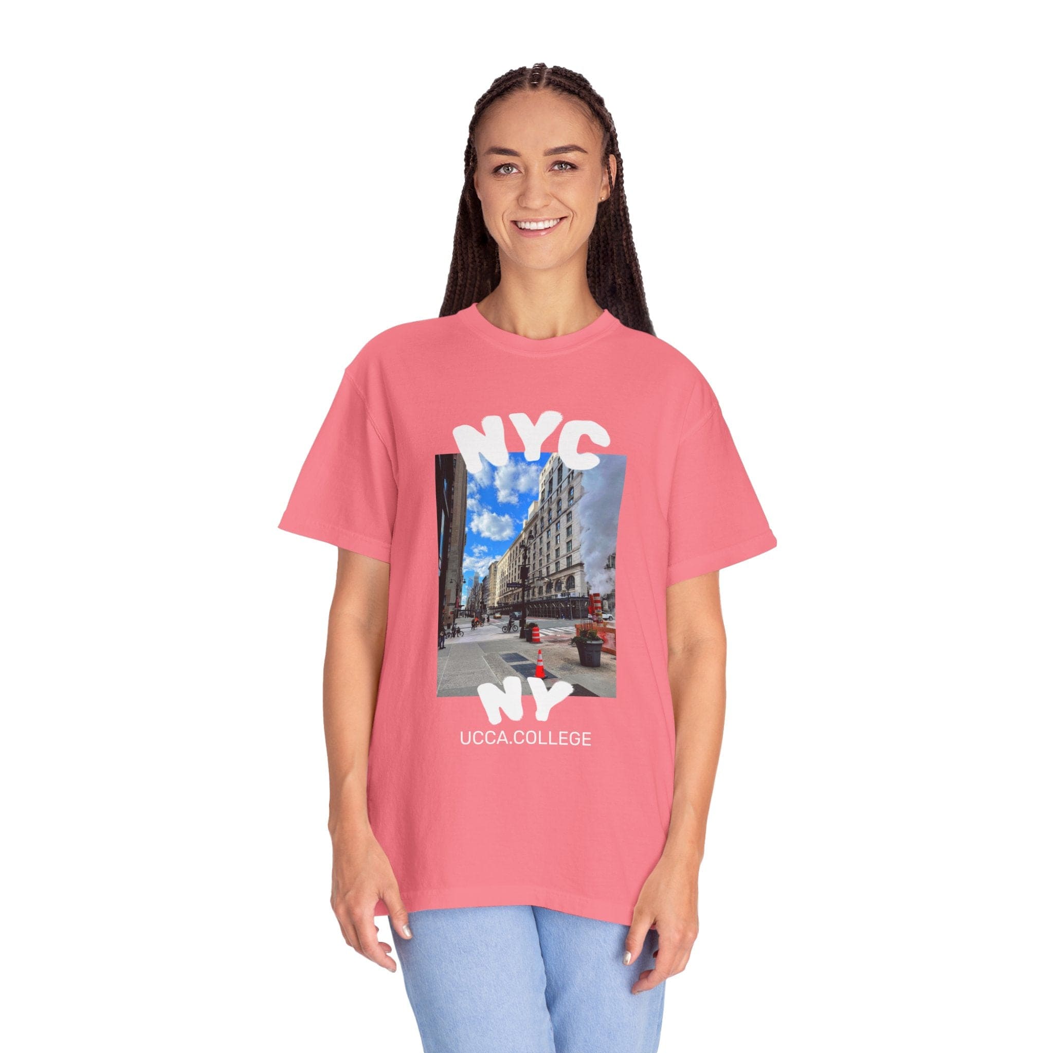 Madison Ave Steam – NYC Street Scene Tee - Womens T-Shirt