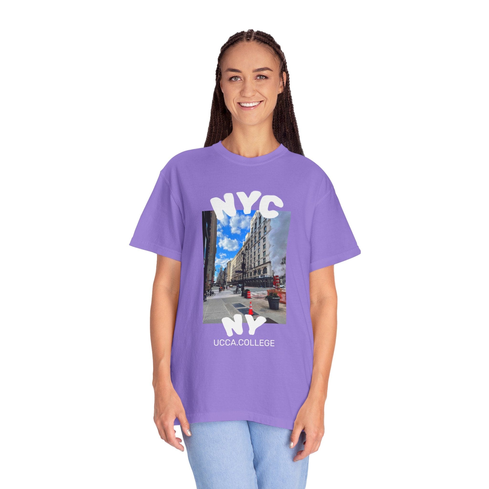 Madison Ave Steam – NYC Street Scene Tee - Womens T-Shirt
