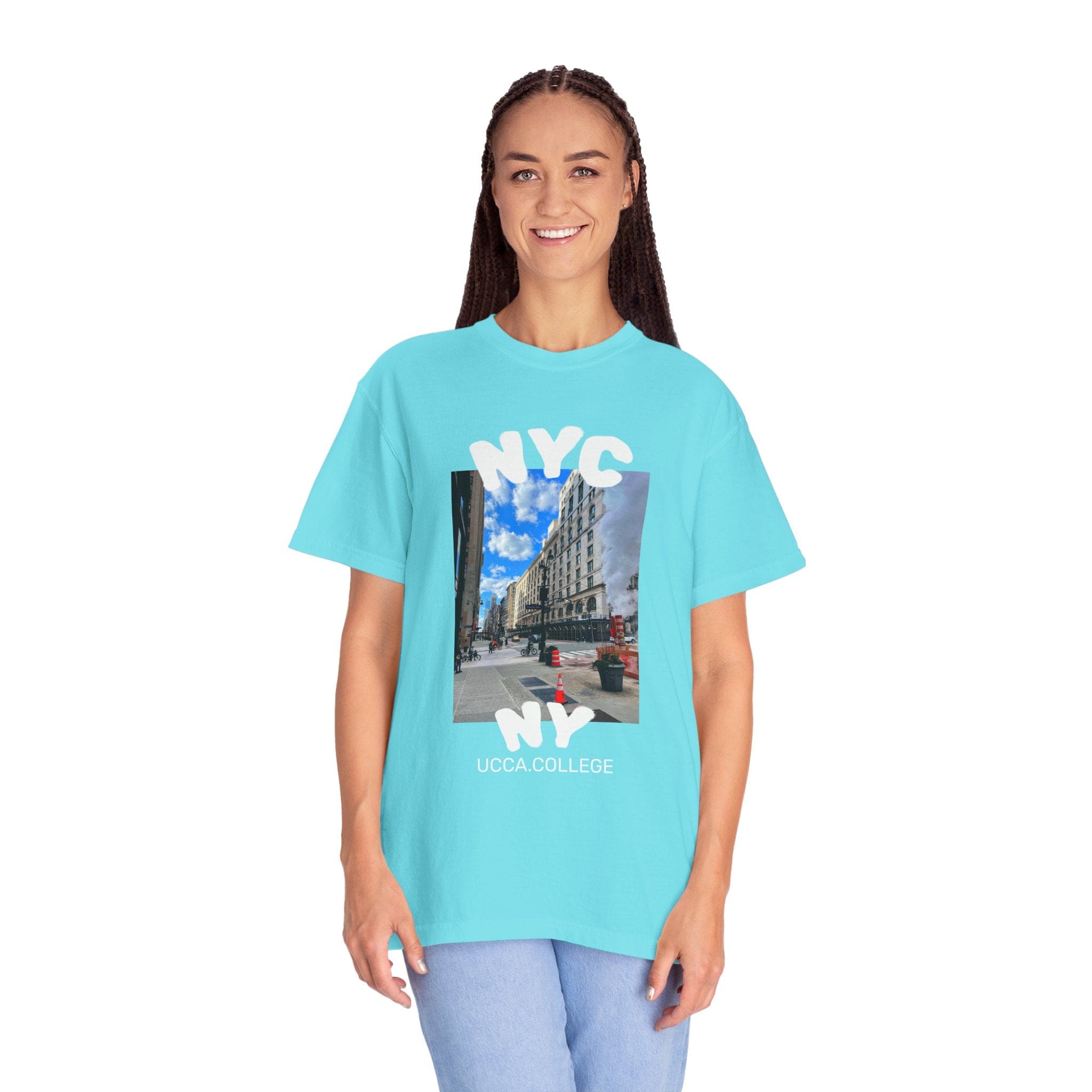Madison Ave Steam – NYC Street Scene Tee - Womens T-Shirt