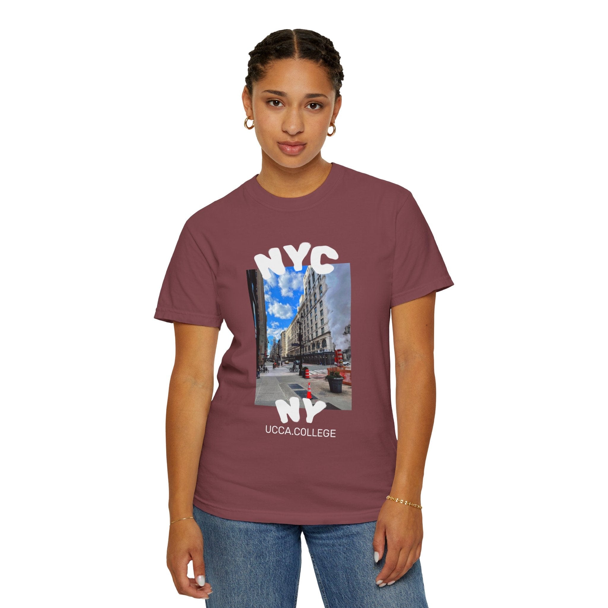 Madison Ave Steam – NYC Street Scene Tee - Womens T-Shirt