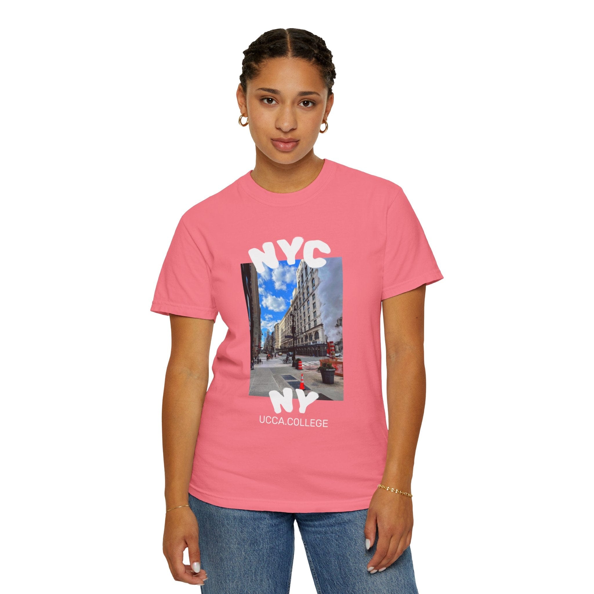 Madison Ave Steam – NYC Street Scene Tee - Womens T-Shirt