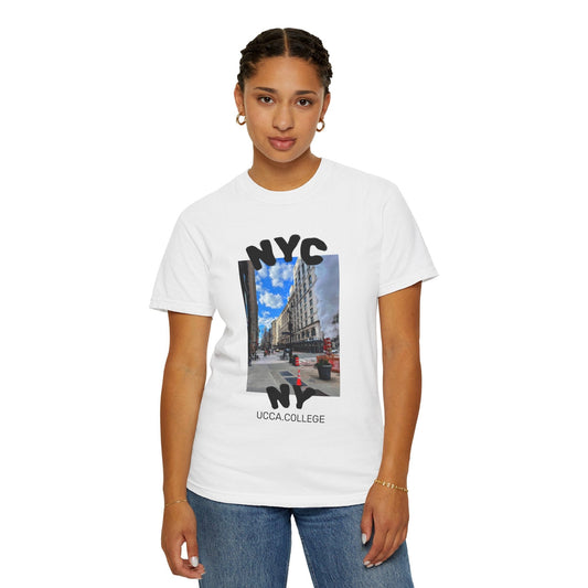 Madison Ave Steam – NYC Street Scene Tee - Womens White / S T-Shirt