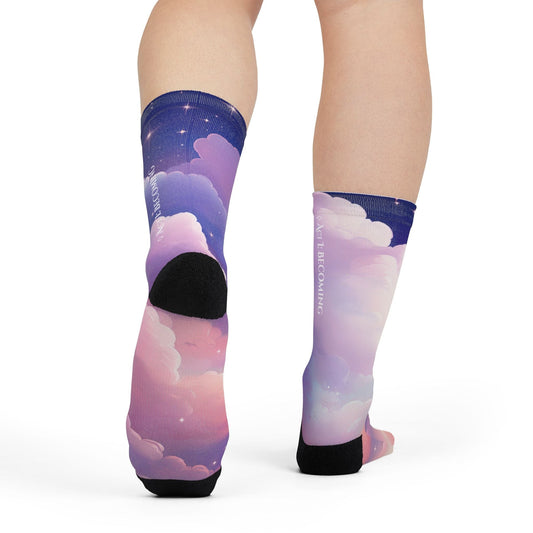 Main Character – Act I: Becoming | Dreamy Crew Socks 🧦 One Size All Over Prints