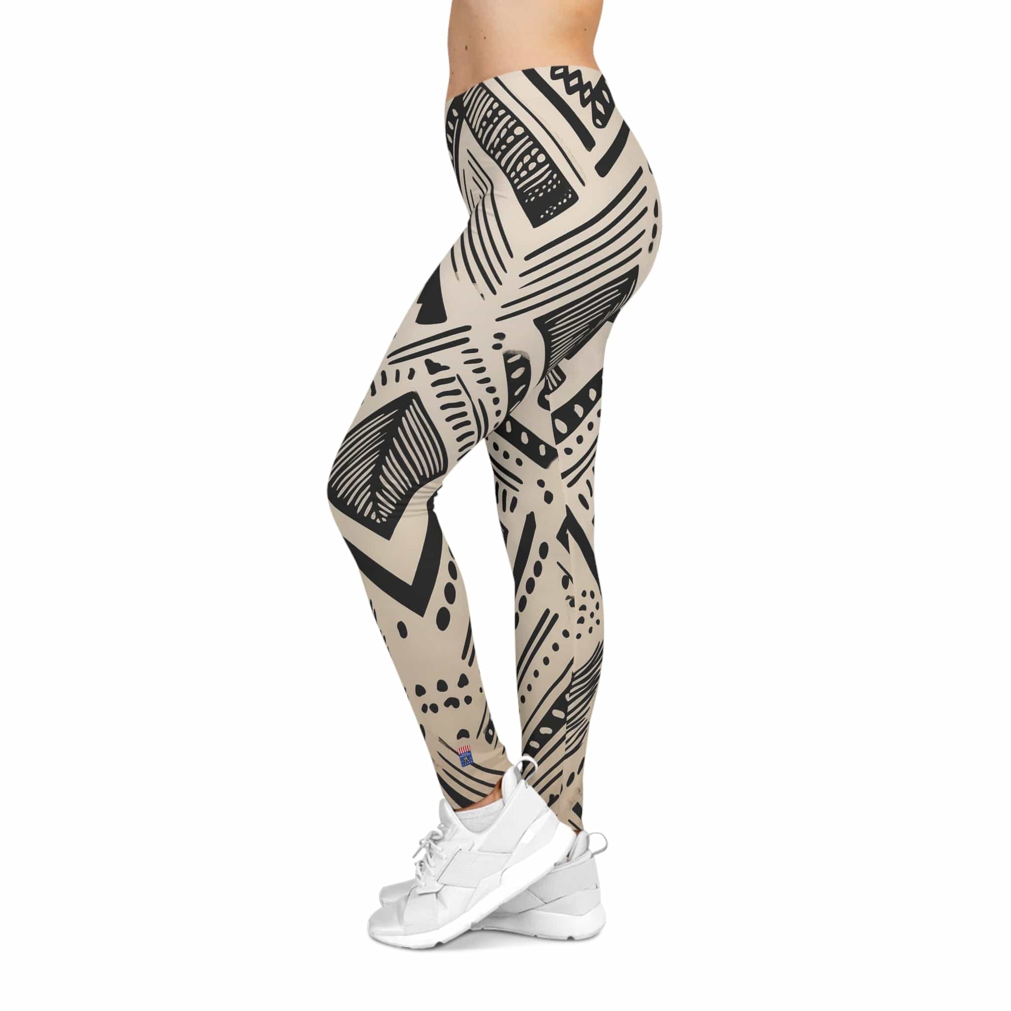 Mud Cloth Movement Leggings – Modern Tribal Energy All Over Prints