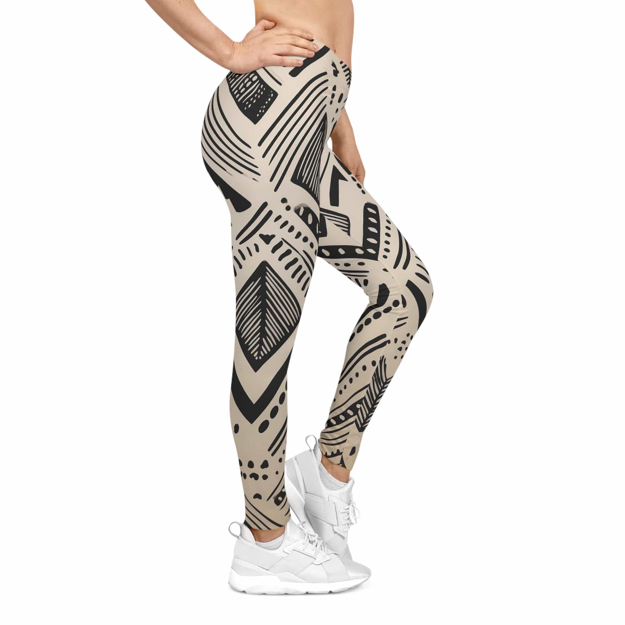 Mud Cloth Movement Leggings – Modern Tribal Energy All Over Prints