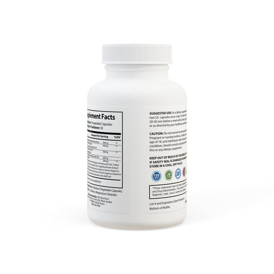 Mushroom Blend Supplement (60 Capsules) White bottle + cap / Unflavored / 60 Vegetable capsules Food Supplements