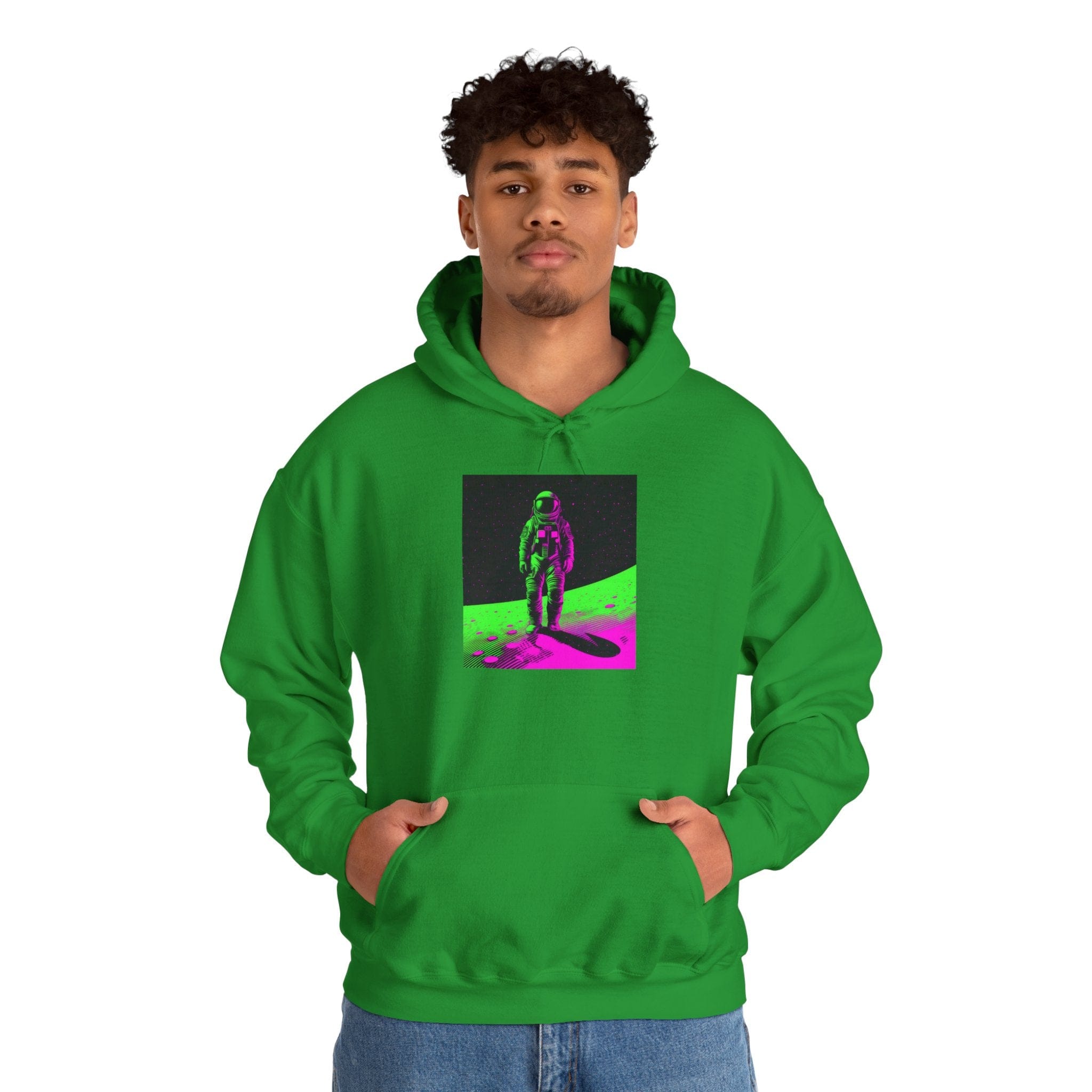 Neon Astronaut Heavy Blend™ Hoodie – Cosmic Streetwear Edition 🚀✨ S / Irish Green Hoodie