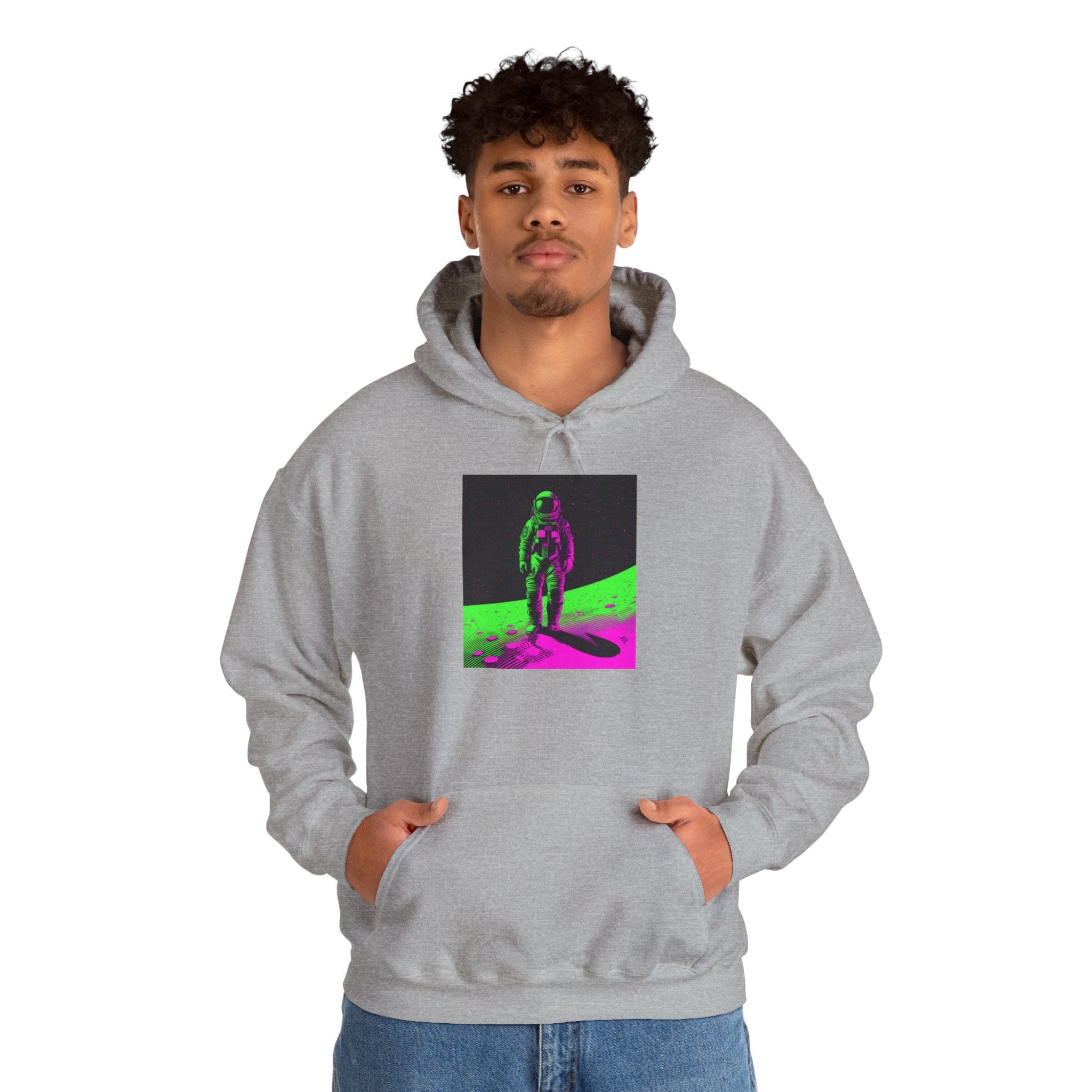Neon Astronaut Heavy Blend™ Hoodie – Cosmic Streetwear Edition 🚀✨ S / Sport Grey Hoodie