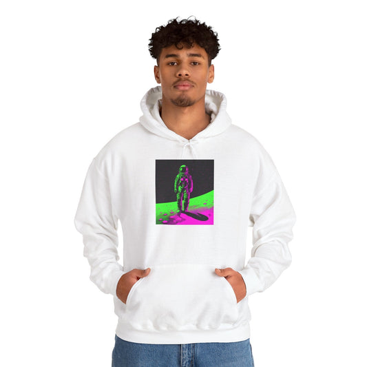 Neon Astronaut Heavy Blend™ Hoodie – Cosmic Streetwear Edition 🚀✨ S / White Hoodie
