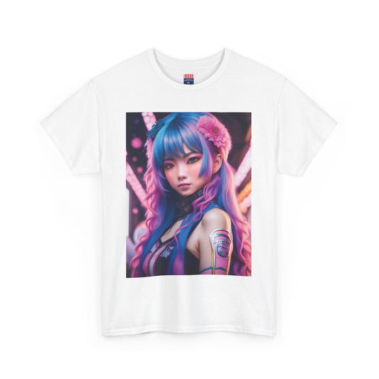 "Neon Muse" Double-sided graphic tee -  Unisex Heavy Cotton Tee T-Shirt