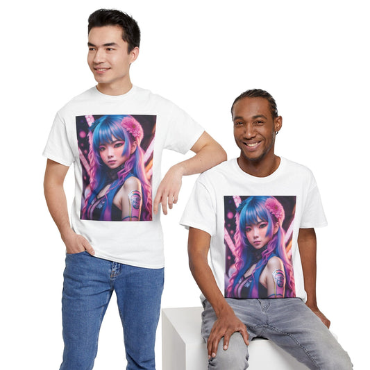 "Neon Muse" Double-sided graphic tee -  Unisex Heavy Cotton Tee T-Shirt