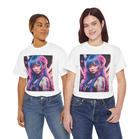 "Neon Muse" Double-sided graphic tee -  Unisex Heavy Cotton Tee T-Shirt