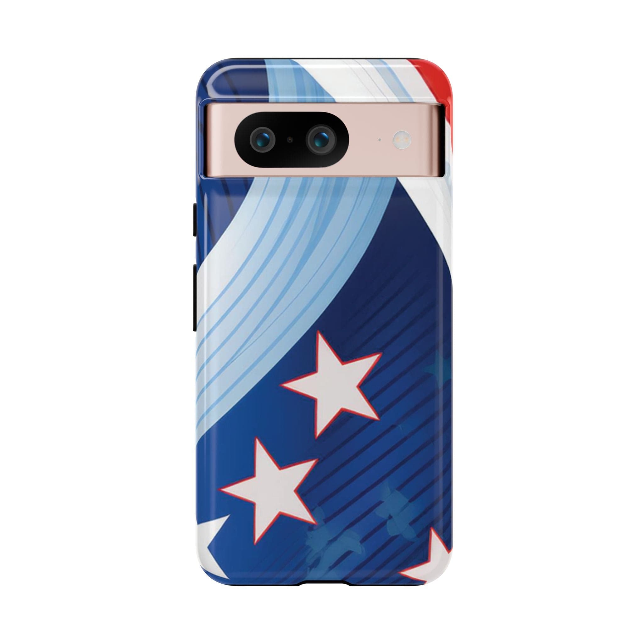 Patriotic Starburst Phone Case: Bold and Striking Design - Tough Case Google Pixel 8 / Glossy Phone Case