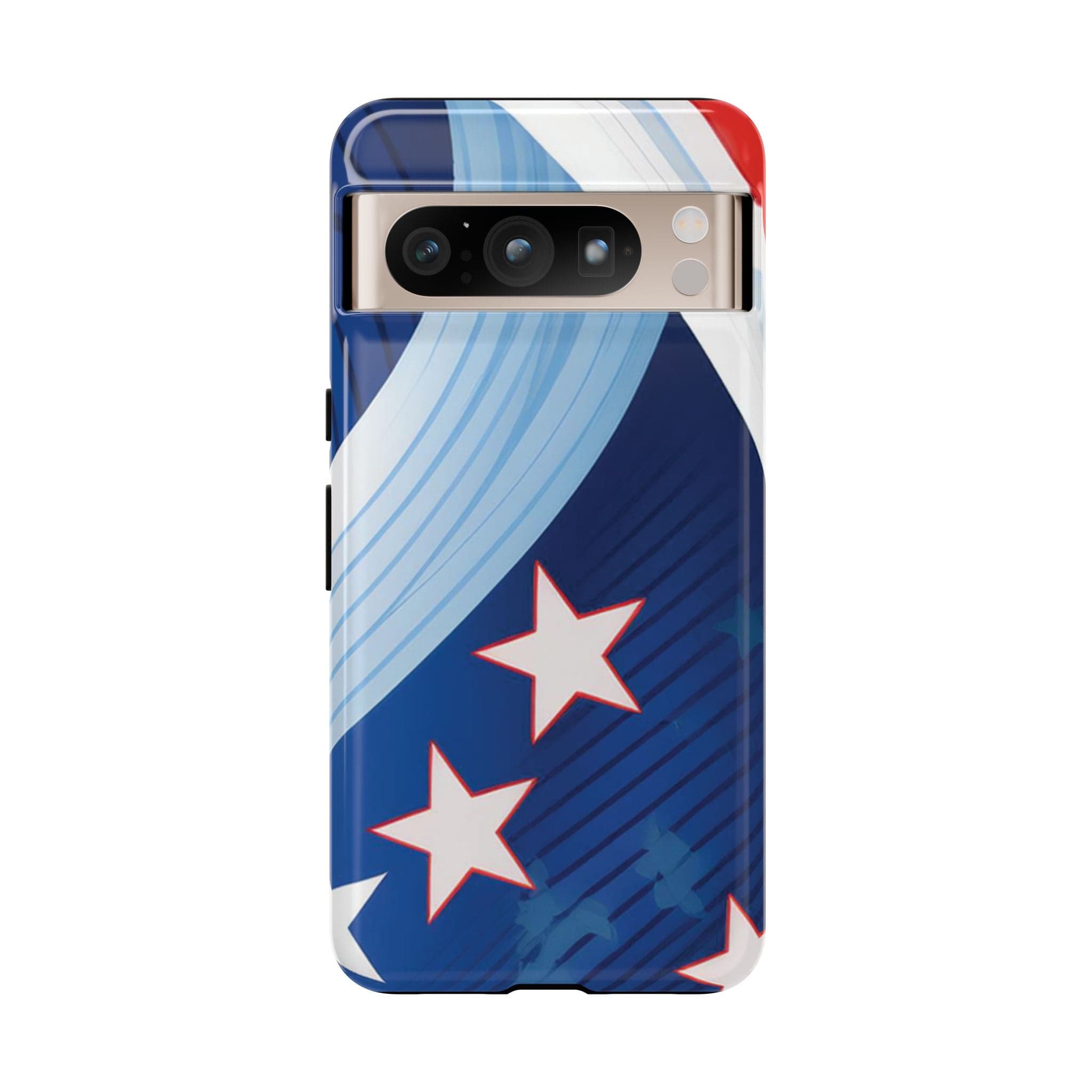 Patriotic Starburst Phone Case: Bold and Striking Design - Tough Case Google Pixel 8 Pro / Glossy Phone Case