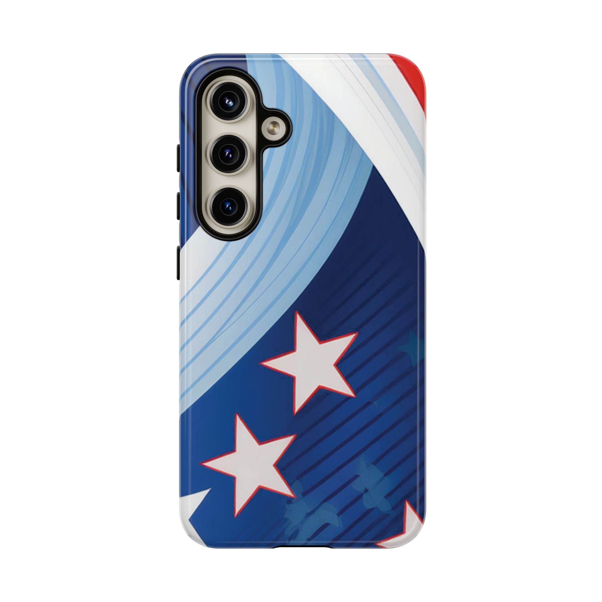 Patriotic Starburst Phone Case: Bold and Striking Design - Tough Case Samsung Galaxy S24 / Glossy Phone Case