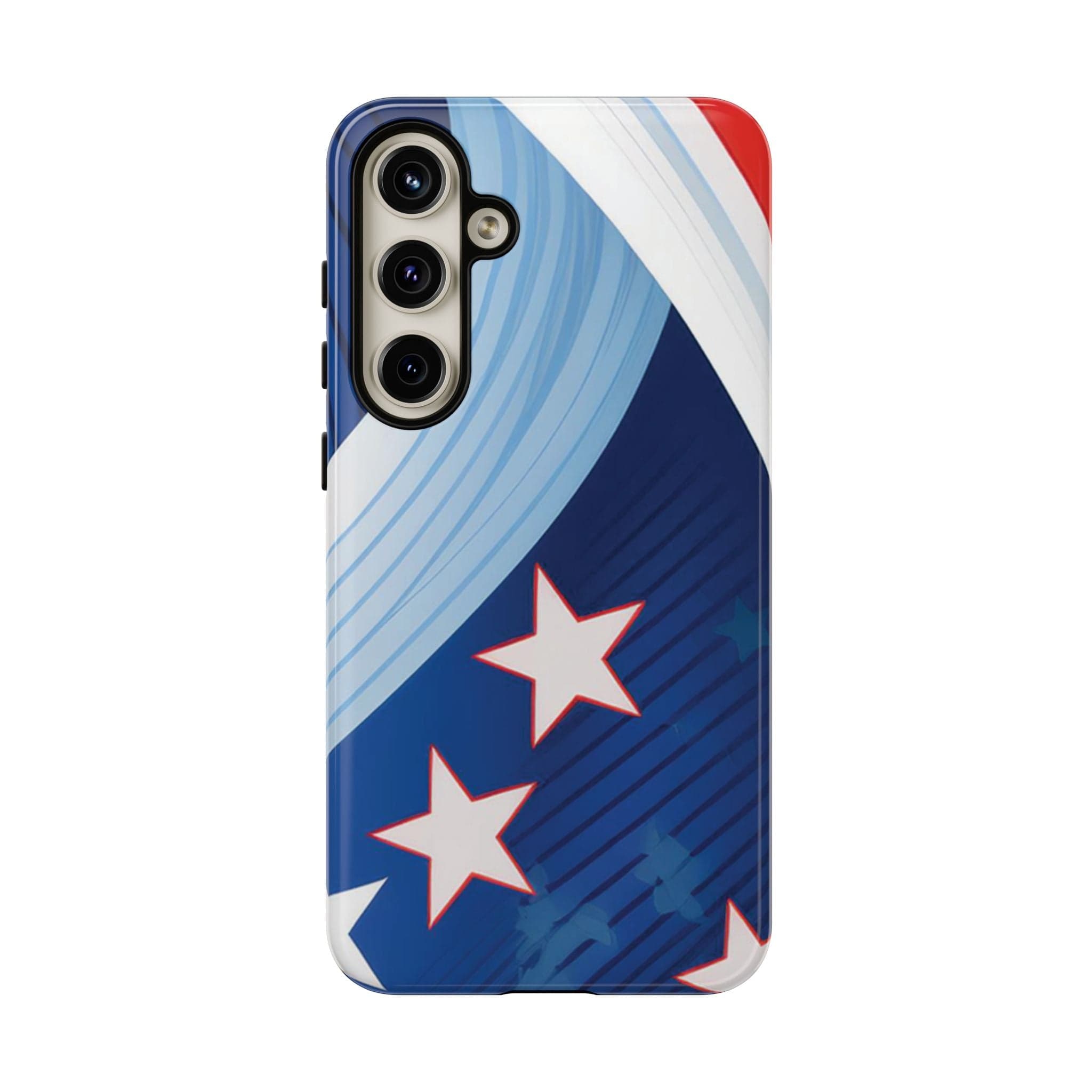 Patriotic Starburst Phone Case: Bold and Striking Design - Tough Case Samsung Galaxy S24 Plus / Glossy Phone Case