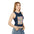 Pixel Party Ribbed Tank – Retro Gamer Crop Solid Navy Blend / XS Tank Top
