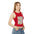 Pixel Party Ribbed Tank – Retro Gamer Crop Solid Red Blend / XS Tank Top
