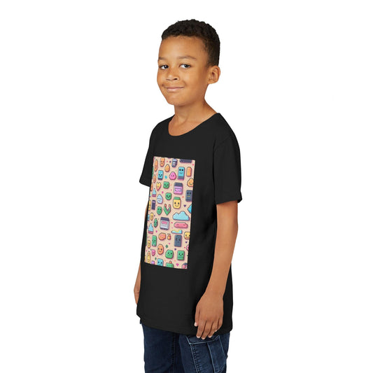 Pixel Party Young Boys Tee – Kawaii Techcore Fun - 8 Color Choices S / Black Kids clothes