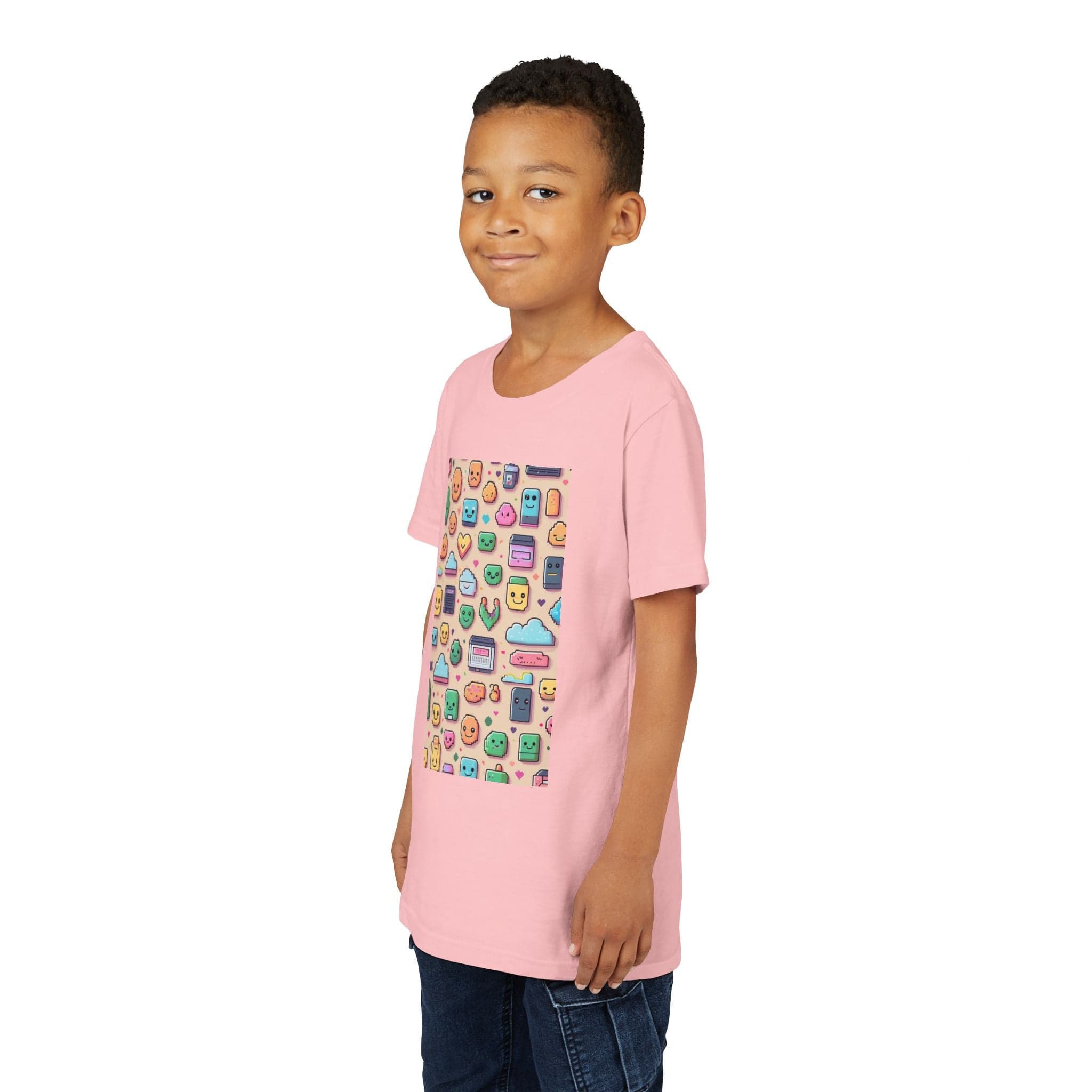 Pixel Party Young Boys Tee – Kawaii Techcore Fun - 8 Color Choices S / Pink Kids clothes