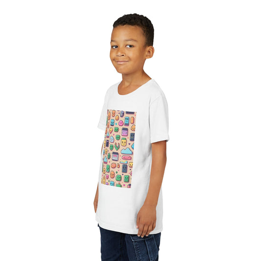 Pixel Party Young Boys Tee – Kawaii Techcore Fun - 8 Color Choices S / White Kids clothes