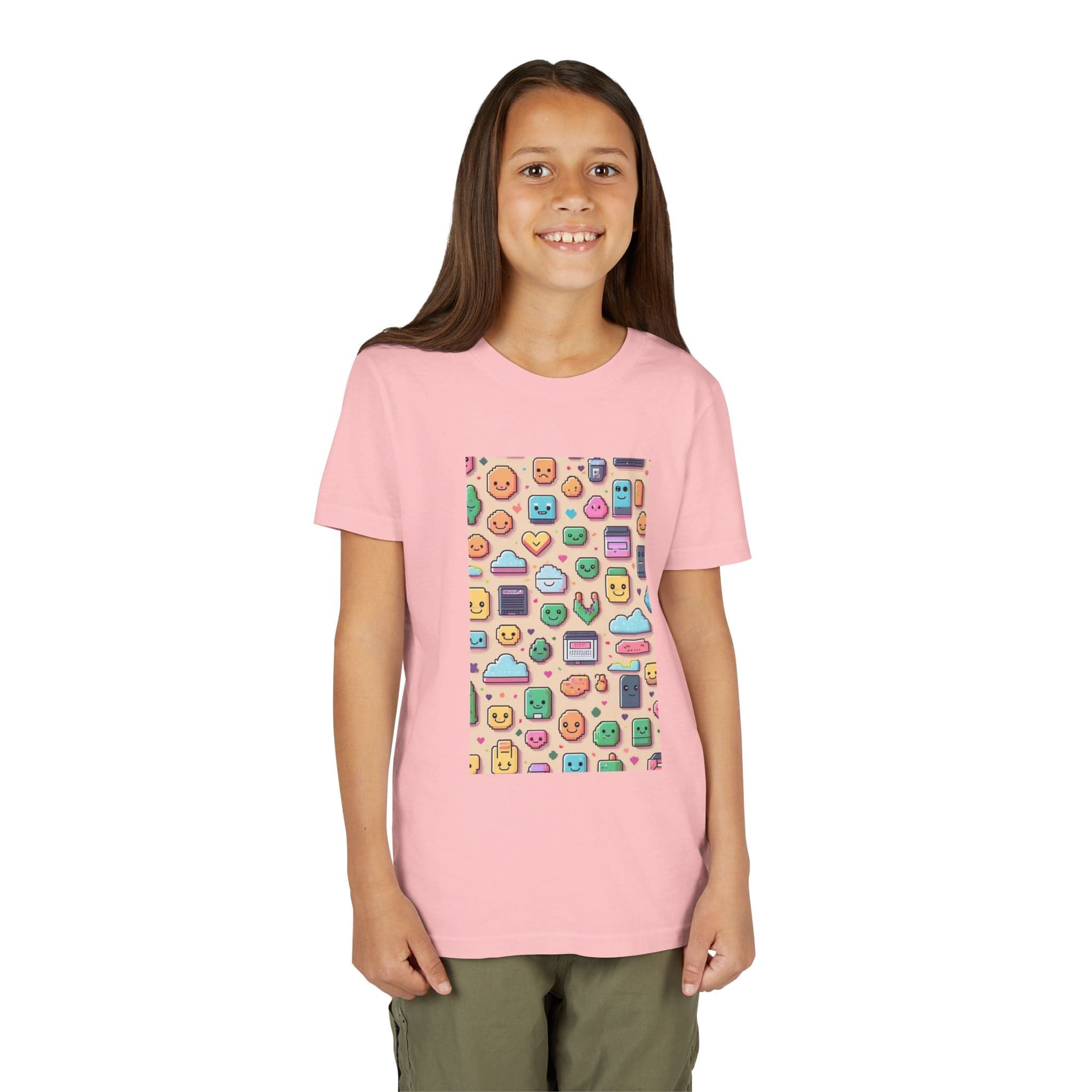 Pixel Party Young Girls Tee – Kawaii Techcore Fun - 8 Color Choices S / Pink Kids clothes