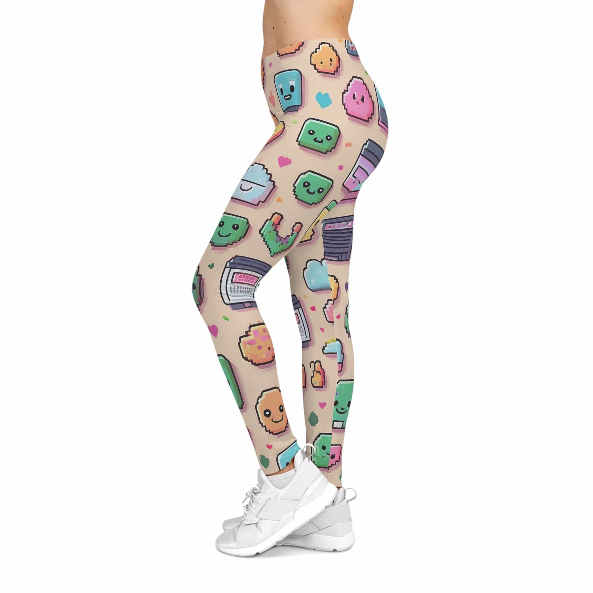 Pixel Vibes Leggings – Kawaii Techcore Comfort All Over Prints