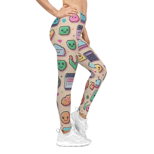 Pixel Vibes Leggings – Kawaii Techcore Comfort All Over Prints