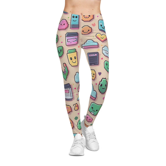 Pixel Vibes Leggings – Kawaii Techcore Comfort XS / Seam thread color automatically matched to design All Over Prints