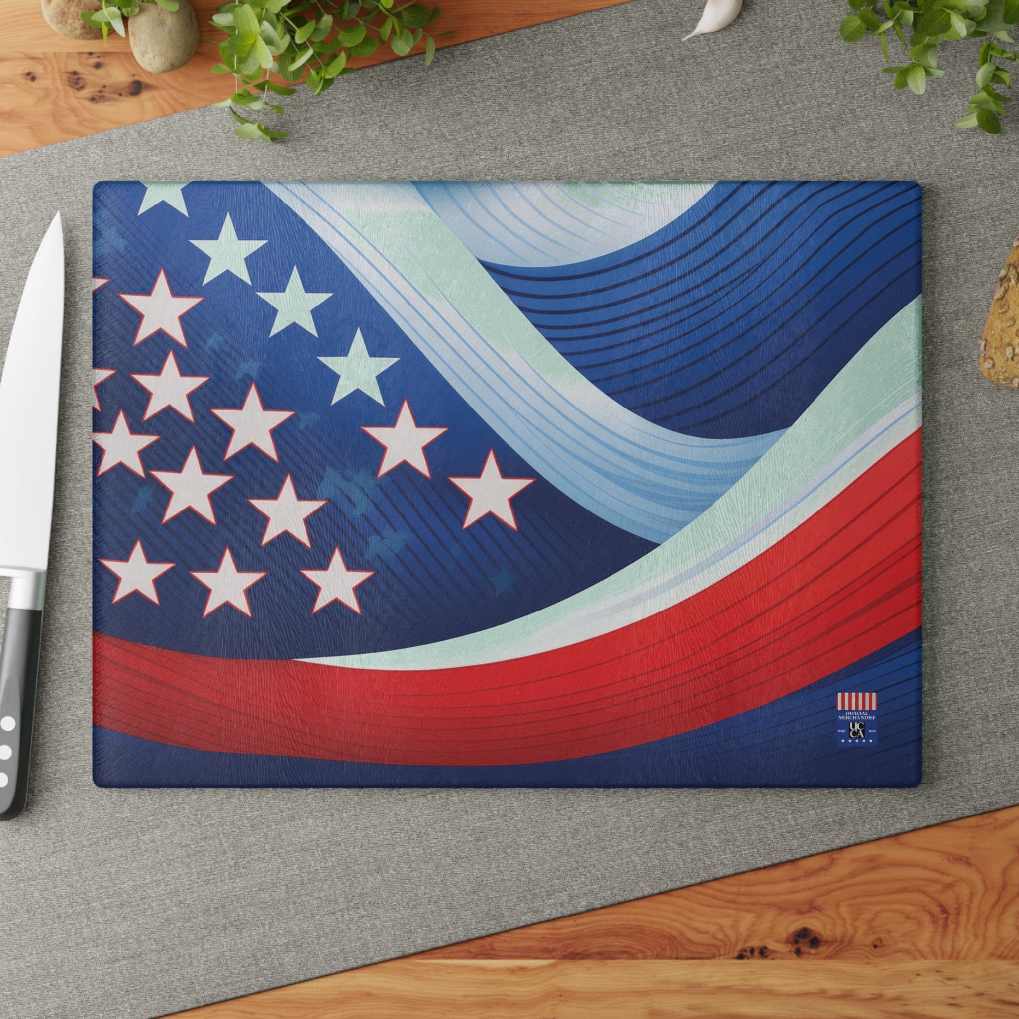 Prep in Style with This Patriotic Glass Cutting Board! Home Decor
