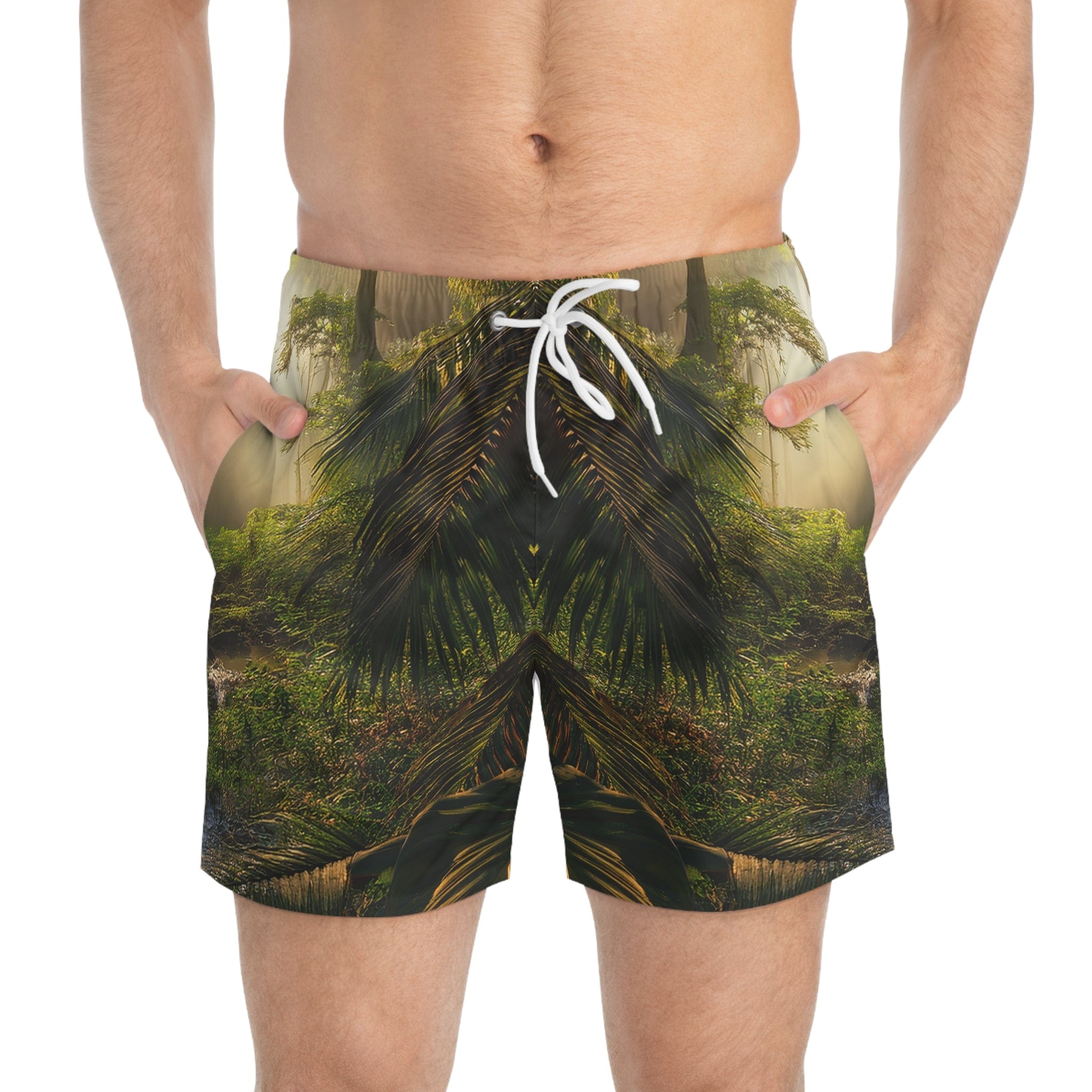 Rainforest Retreat Swim Trunks – Into the Wild Edition XS / Seam thread color automatically matched to design All Over Prints