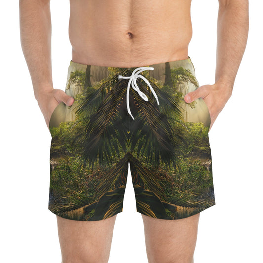 Rainforest Retreat Swim Trunks – Into the Wild Edition XS / Seam thread color automatically matched to design All Over Prints