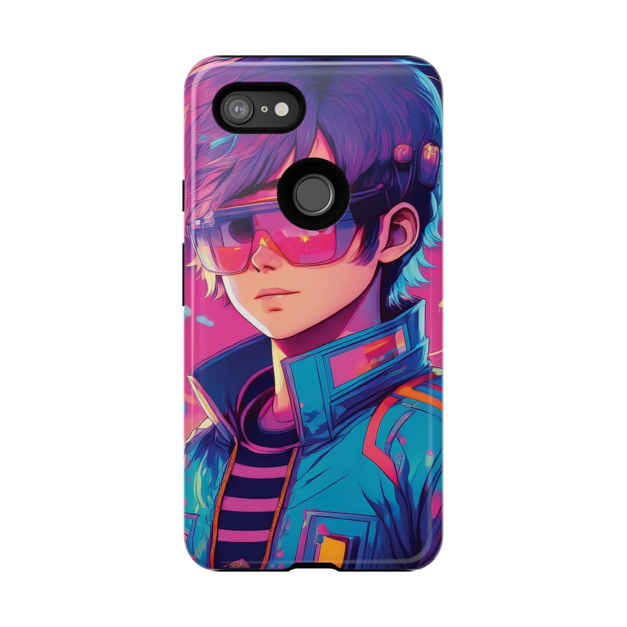 Retro-Futuristic Visionary Phone Case: Neon Dreams in Your Pocket - Tough Cases Google Pixel 3 XL / Glossy Phone Case