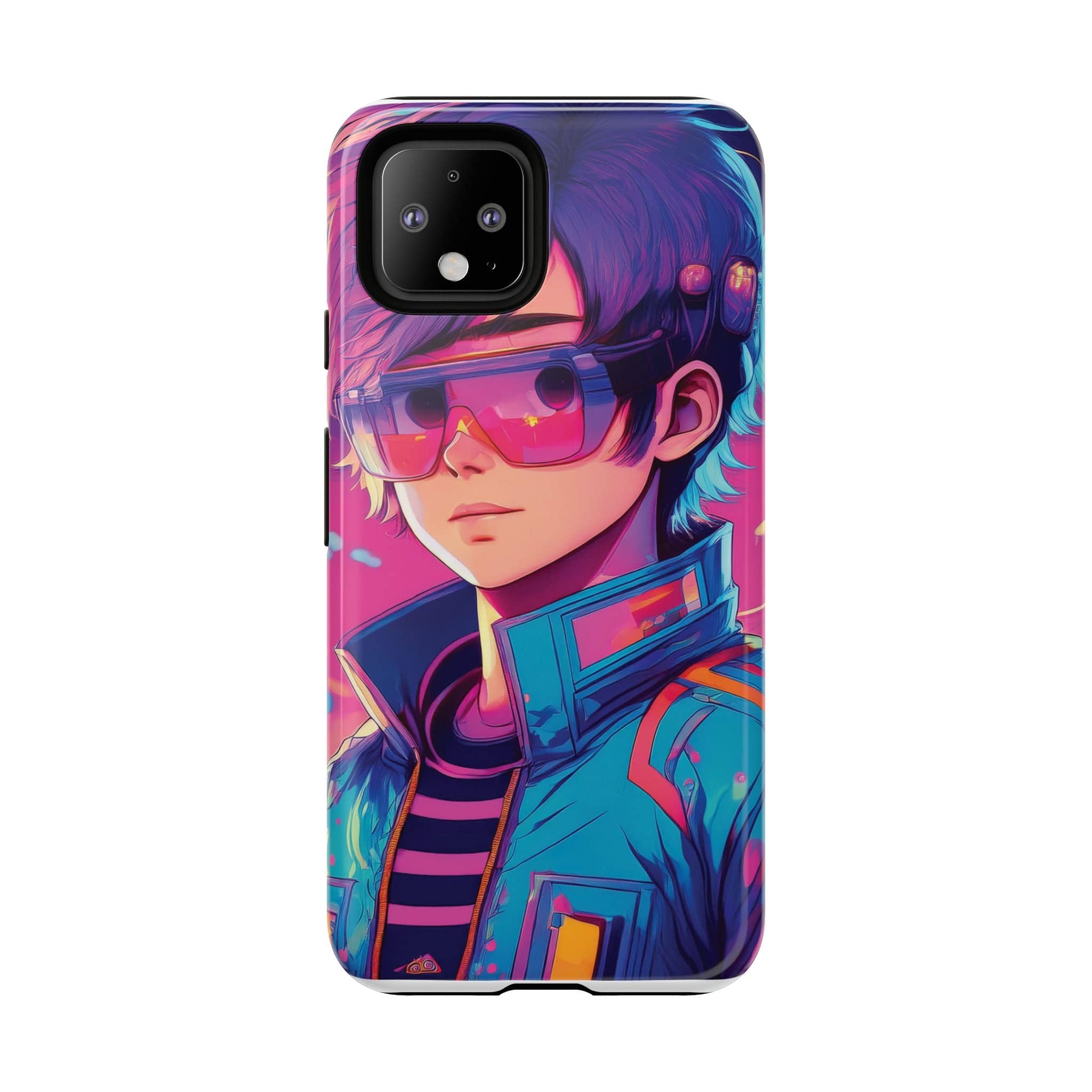 Retro-Futuristic Visionary Phone Case: Neon Dreams in Your Pocket - Tough Cases Google Pixel 4 / Glossy Phone Case