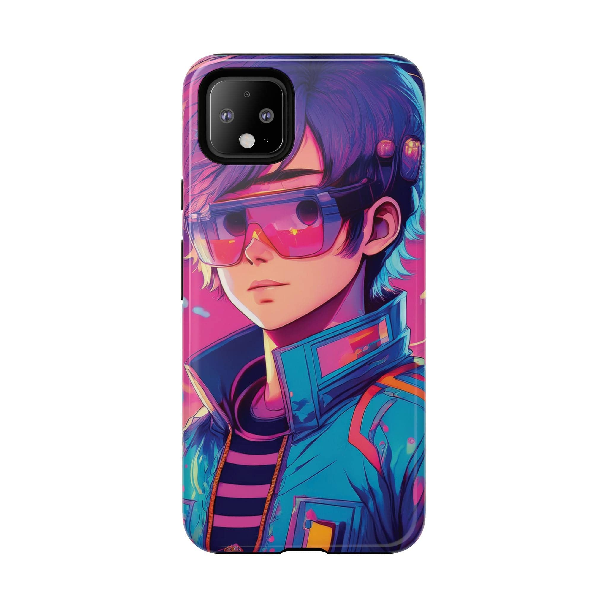 Retro-Futuristic Visionary Phone Case: Neon Dreams in Your Pocket - Tough Cases Google Pixel 4 XL / Glossy Phone Case