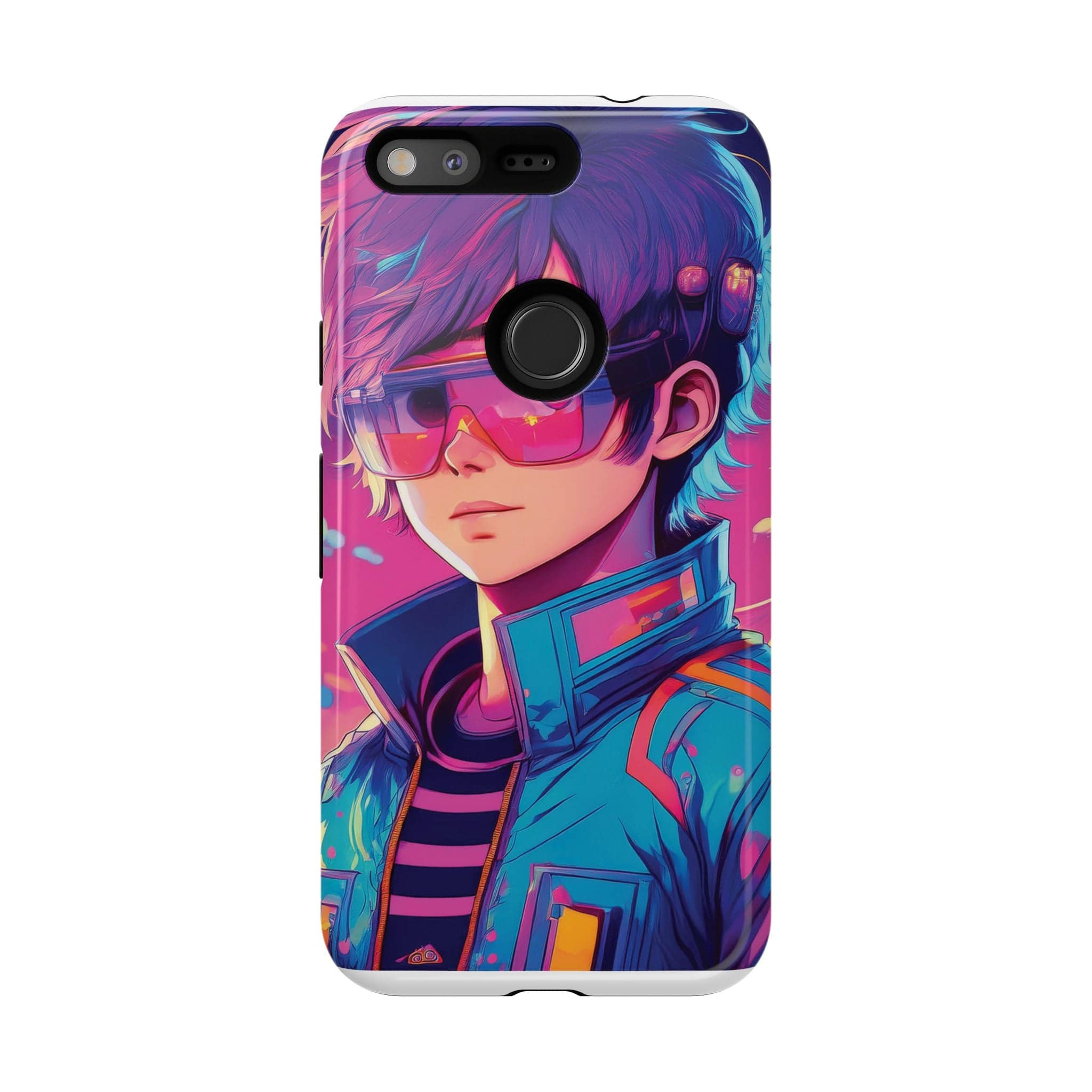 Retro-Futuristic Visionary Phone Case: Neon Dreams in Your Pocket - Tough Cases Google Pixel / Glossy Phone Case