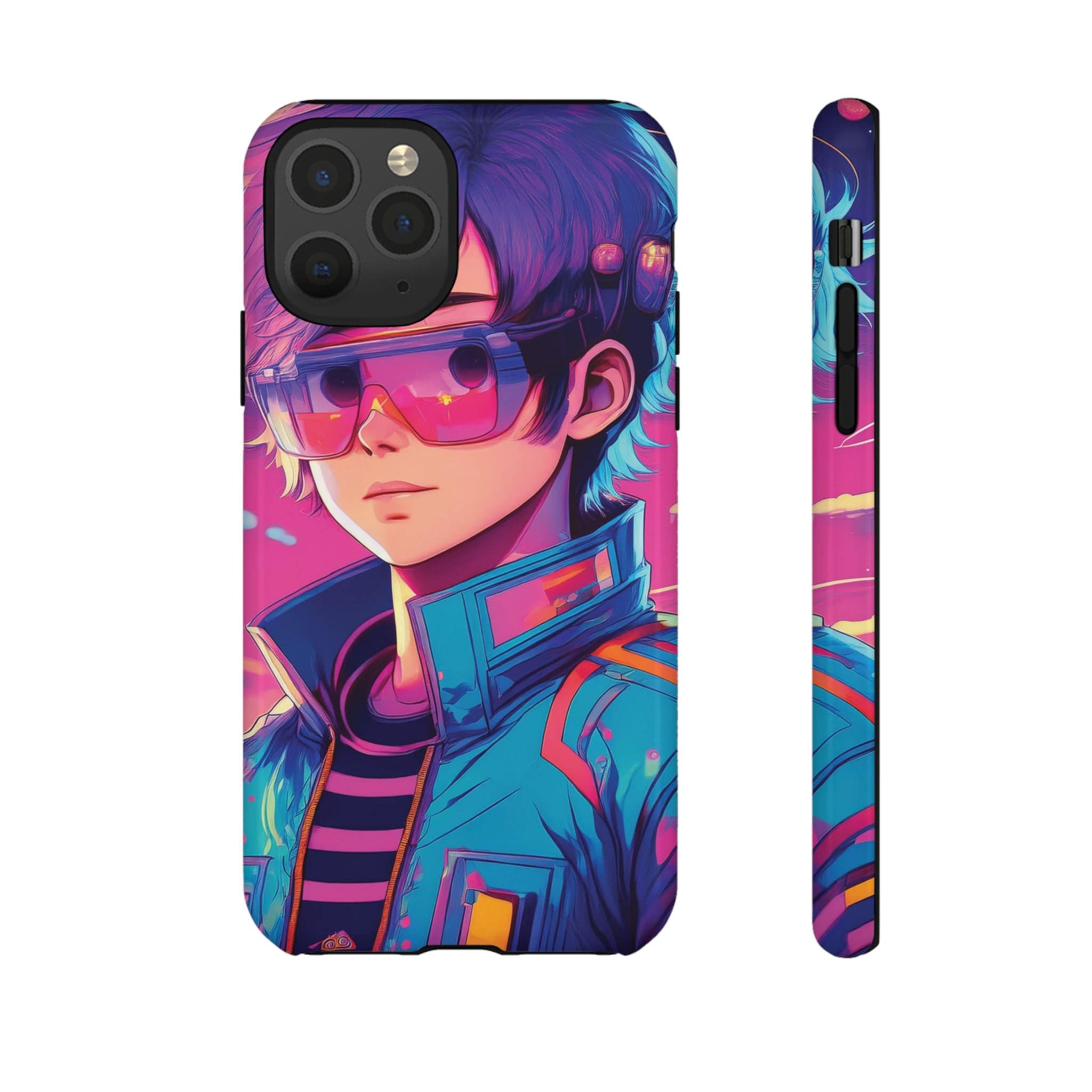 Retro-Futuristic Visionary Phone Case: Neon Dreams in Your Pocket - Tough Cases iPhone 11 Pro / Glossy Phone Case