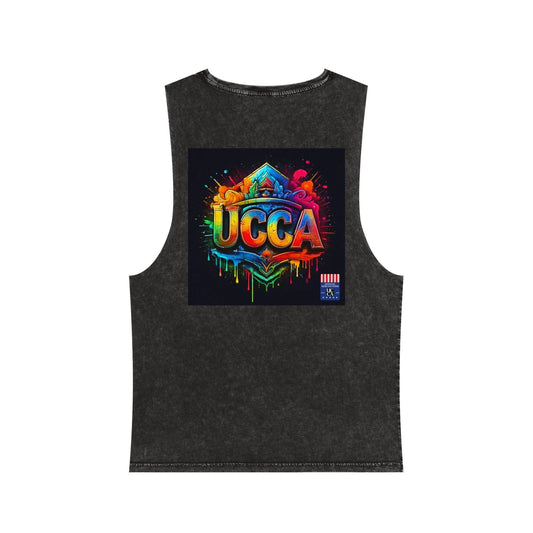 Retro Inspiration, Modern Motivation - Unisex Dual Print Stonewash Tank Top Tank Top