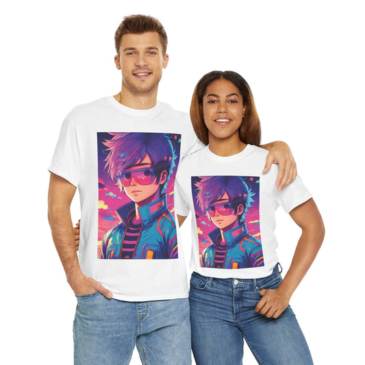 "Retro Neon Vision" Single Print Unisex Cotton Tee - Multiple Colour Choices White / S T-Shirt