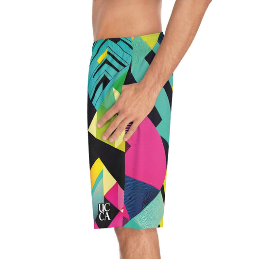Ride the Wave: Neon Energy Board Shorts All Over Prints