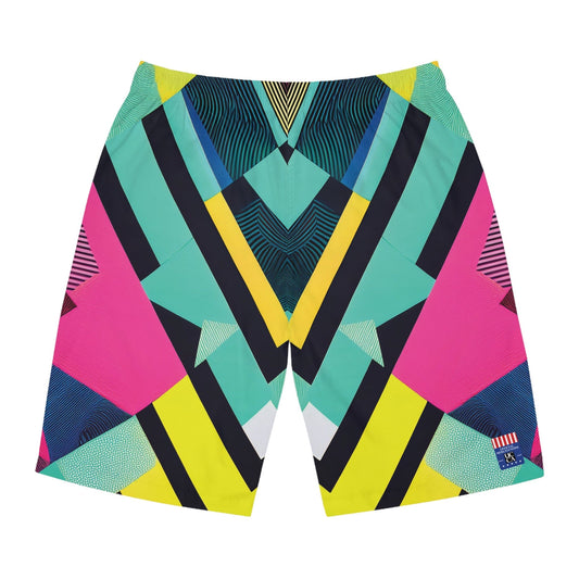 Ride the Wave: Neon Energy Board Shorts All Over Prints
