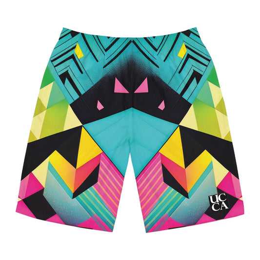 Ride the Wave: Neon Energy Board Shorts All Over Prints