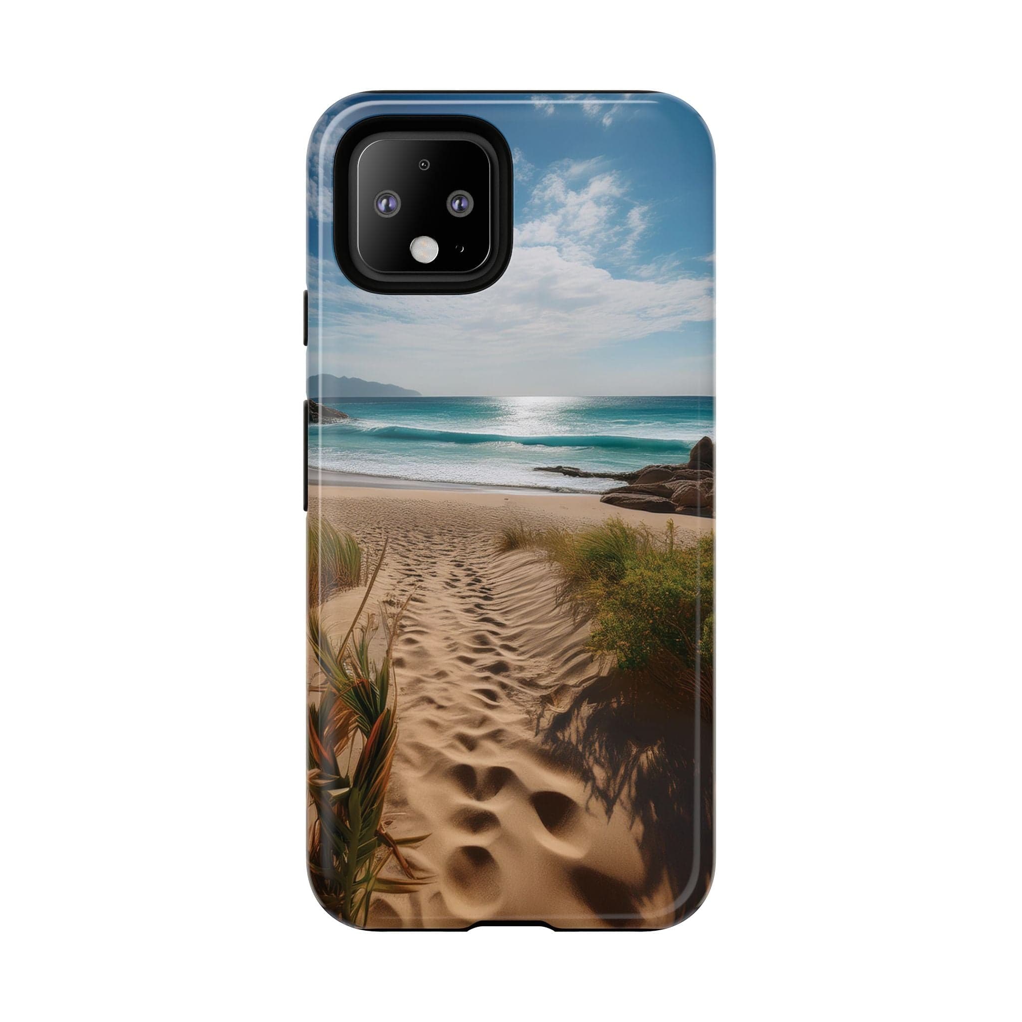 Serene Beach Path Phone Case: Escape to Paradise 🌊 - Tough Case Google Pixel 4 / Glossy Phone Case