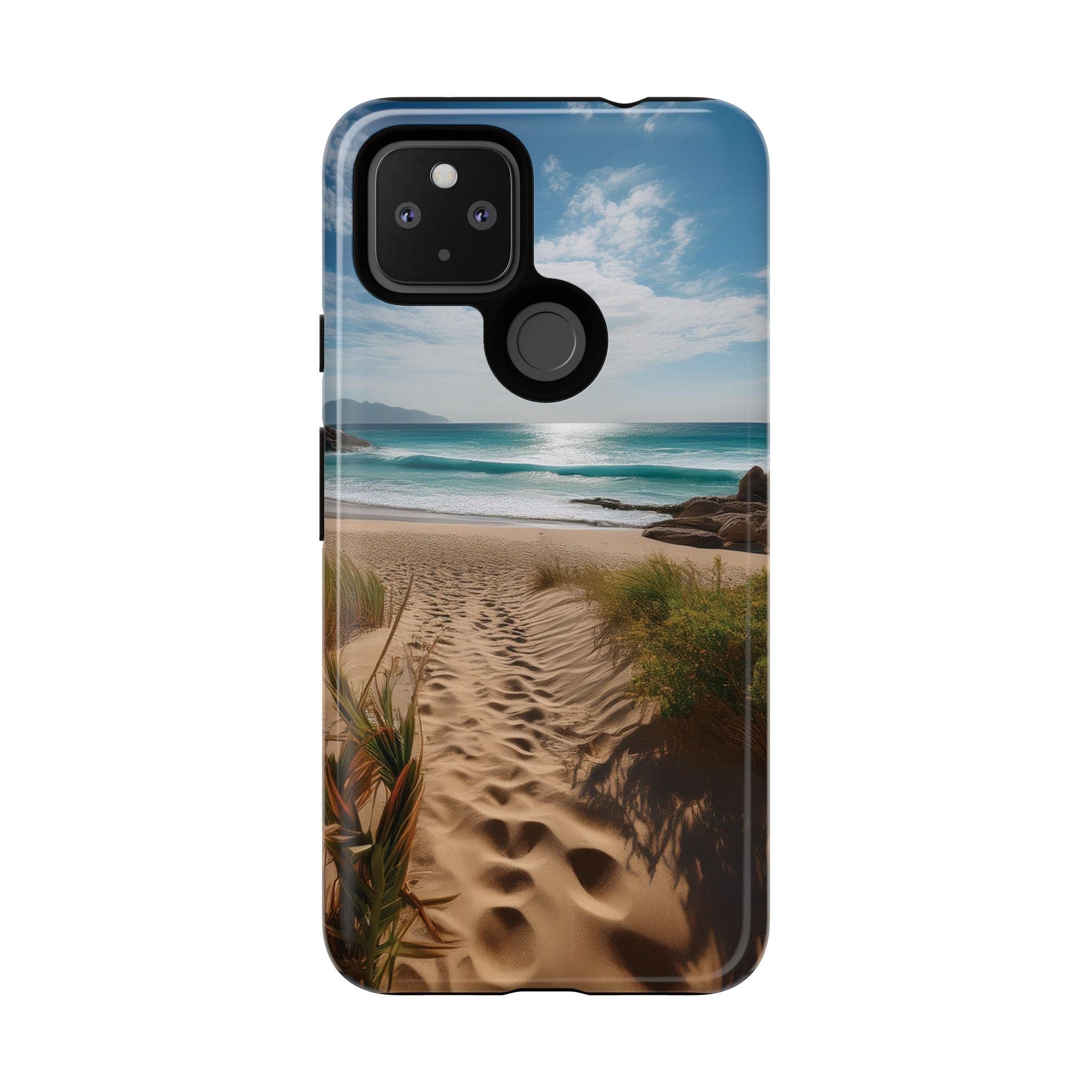 Serene Beach Path Phone Case: Escape to Paradise 🌊 - Tough Case Google Pixel 4a 5G / Glossy Phone Case