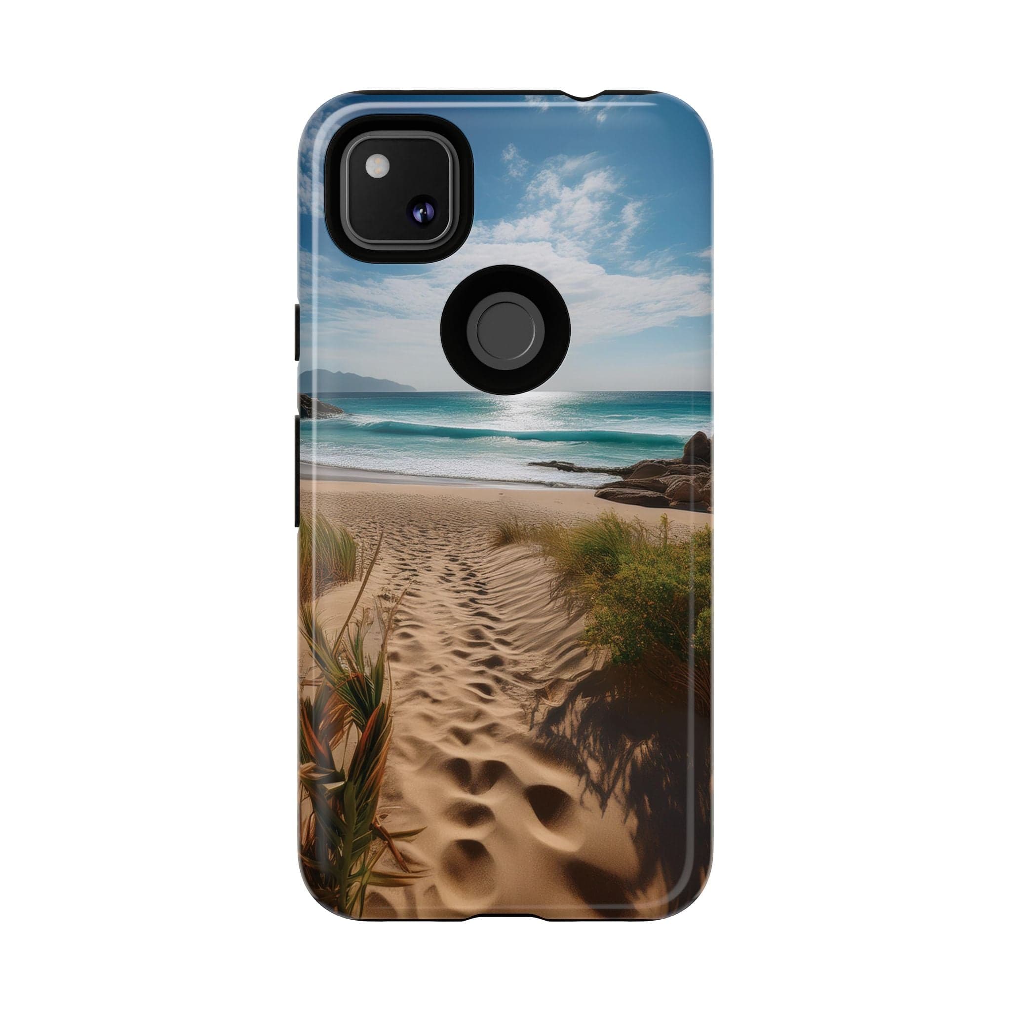 Serene Beach Path Phone Case: Escape to Paradise 🌊 - Tough Case Google Pixel 4a / Glossy Phone Case