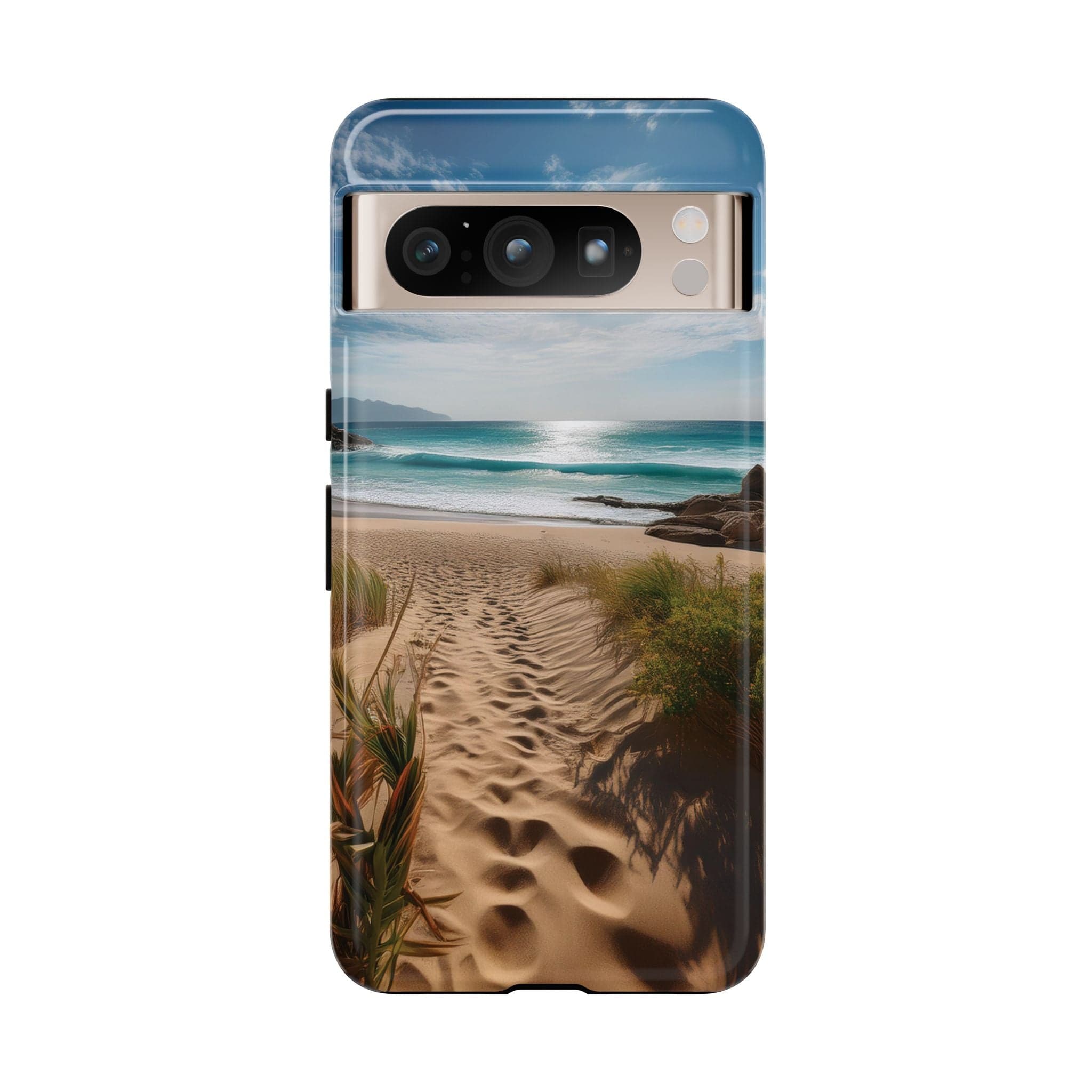 Serene Beach Path Phone Case: Escape to Paradise 🌊 - Tough Case Google Pixel 8 Pro / Glossy Phone Case