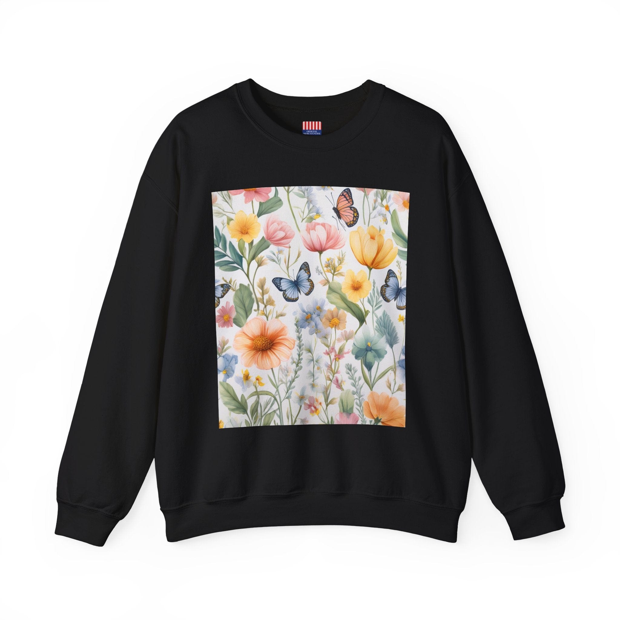 Spring Bloom Crewneck Heavy Blend™ – Floral Serenity Edition 🌸🦋 Sweatshirt