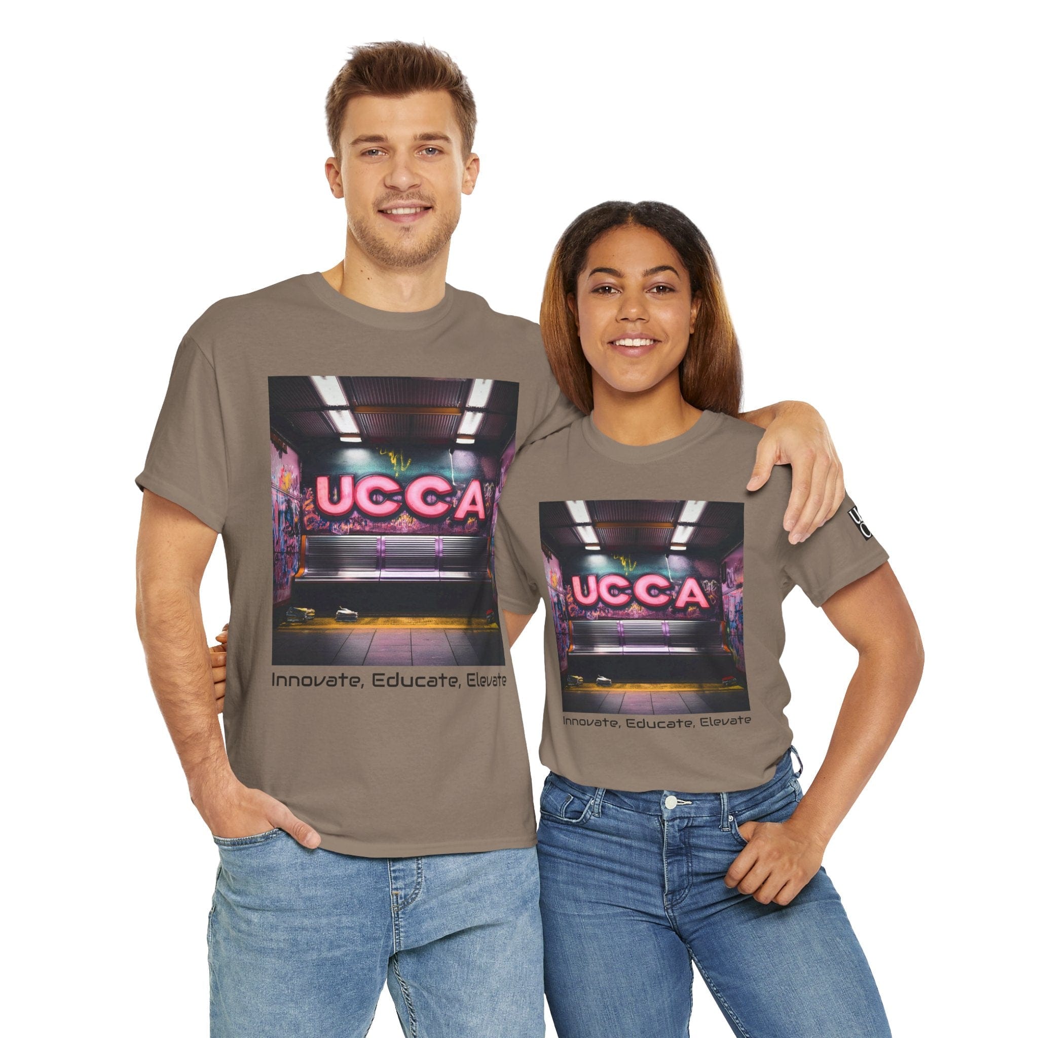 Step Back in Style: Retro Vibes, Modern Threads with a UCCA Edge - Unisex Heavy Cotton Tee Brown Savana / S T-Shirt